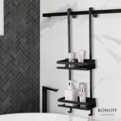 Bonoff Doucherek Zwart – 2 Laags - Doucherek Zonder Boren - Zwart – Doucherek Hangend - Badkamerrek –RVS – Badkamer Accessoires – Stijlvol 18 Bonoff Doucherek Zwart – 2 Laags - Doucherek Zonder Boren - Zwart – Doucherek Hangend - Badkamerrek –RVS – Badkamer Accessoires – Stijlvol -Merkloos Verkoop 1200x1200 1473