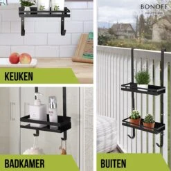 Bonoff Doucherek Zwart – 2 Laags - Doucherek Zonder Boren - Zwart – Doucherek Hangend - Badkamerrek –RVS – Badkamer Accessoires – Stijlvol 20 Bonoff Doucherek Zwart – 2 Laags - Doucherek Zonder Boren - Zwart – Doucherek Hangend - Badkamerrek –RVS – Badkamer Accessoires – Stijlvol -Merkloos Verkoop 1200x1200 1475