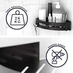 Sanicraft® Doucherekje - Doucherekje Zonder Boren - Geschikt Voor Elk Type Muur - Doucherekje Hangend - Doucheplank - Doucherekje Hoek - Doucherekje Zwart 13 Sanicraft® Doucherekje - Doucherekje Zonder Boren - Geschikt Voor Elk Type Muur - Doucherekje Hangend - Doucheplank - Doucherekje Hoek - Doucherekje Zwart -Merkloos Verkoop 1200x1200 1483