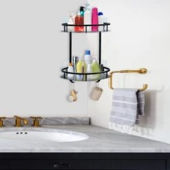 Zelfklevend Doucherek 2 Laags +Douche Bal - RVS - Mat Zwart 13 Zelfklevend Doucherek 2 Laags +Douche Bal - RVS - Mat Zwart -Merkloos Verkoop 1200x1200 1522