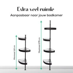 Avint Goods Telescopisch Doucherek Zonder Boren – 4 Laags Badkamerrek Staand – Douche Rek Hoekrek – Zwart -Merkloos Verkoop 1200x1200 1528