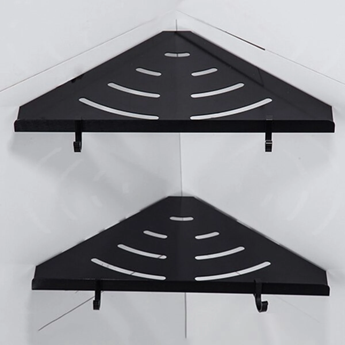 Vannons - Doucherek - Doucherek Hangend - Doucheplankje - Metaal - Set Van 2 - Zwart 5 Vannons - Doucherek - Doucherek Hangend - Doucheplankje - Metaal - Set Van 2 - Zwart - Afbeelding 5