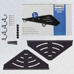 Vannons - Doucherek - Doucherek Hangend - Doucheplankje - Metaal - Set Van 2 - Zwart 17 Vannons - Doucherek - Doucherek Hangend - Doucheplankje - Metaal - Set Van 2 - Zwart -Merkloos Verkoop 1200x1200 1550