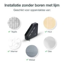 ACE Goods® Doucherek Zwart Hangend – Badkamerrek – Doucherek 2 Laags – Badkamerrekje Hoekrek Douche – Inclusief Haakjes -Merkloos Verkoop 1200x1200 1564