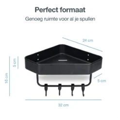 ACE Goods® Doucherek Zwart Hangend – Badkamerrek – Doucherek 2 Laags – Badkamerrekje Hoekrek Douche – Inclusief Haakjes -Merkloos Verkoop 1200x1200 1566