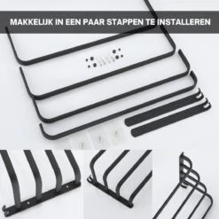 Merkloos Handdoekrek 4-armig | Handdoekrek Badkamer | Handdoekrek Zwart | Handdoekstang | Handdoekhouder | Handdoekenrek | Badkamer Accessoires Zwart | Inclusief Montage | Matte Zwart Collection 2022 -Merkloos Verkoop 1200x1200 158