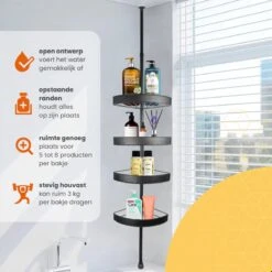 Goliving Doucherek - Doucherek Zonder Boren - Telescopisch Doucherek - Voor Plafonds Tot 2.9m Hoog - Dicht Design - Zwart 10 Goliving Doucherek - Doucherek Zonder Boren - Telescopisch Doucherek - Voor Plafonds Tot 2.9m Hoog - Dicht Design - Zwart -Merkloos Verkoop 1200x1200 1581