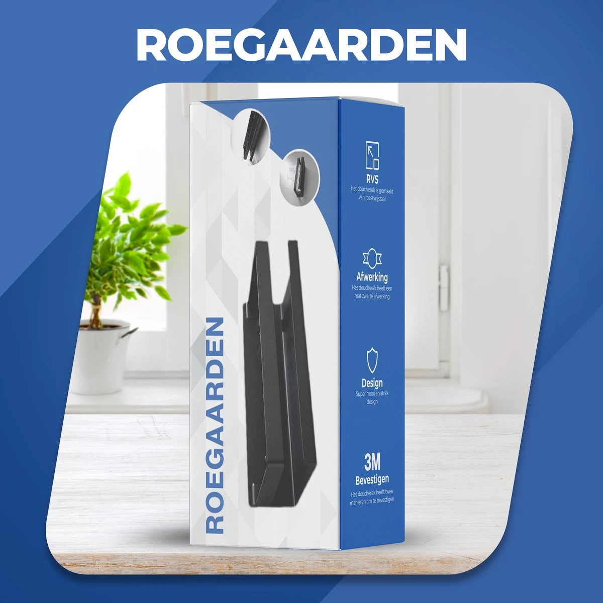 Roegaarden Doucherek Zonder Boren - Doucherekjes - Hangend - Zwart RVS - 23 CM 6 Roegaarden Doucherek Zonder Boren - Doucherekjes - Hangend - Zwart RVS - 23 CM - Afbeelding 6