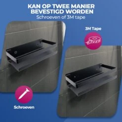 Roegaarden Doucherek Zonder Boren - Doucherekjes - Hangend - Zwart RVS - 23 CM 15 Roegaarden Doucherek Zonder Boren - Doucherekjes - Hangend - Zwart RVS - 23 CM -Merkloos Verkoop 1200x1200 1604