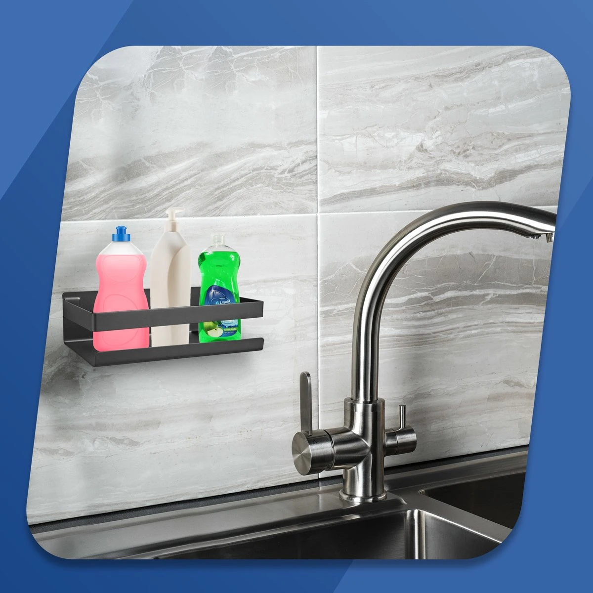 Roegaarden Doucherek Zonder Boren - Doucherekjes - Hangend - Zwart RVS - 23 CM 8 Roegaarden Doucherek Zonder Boren - Doucherekjes - Hangend - Zwart RVS - 23 CM - Afbeelding 8