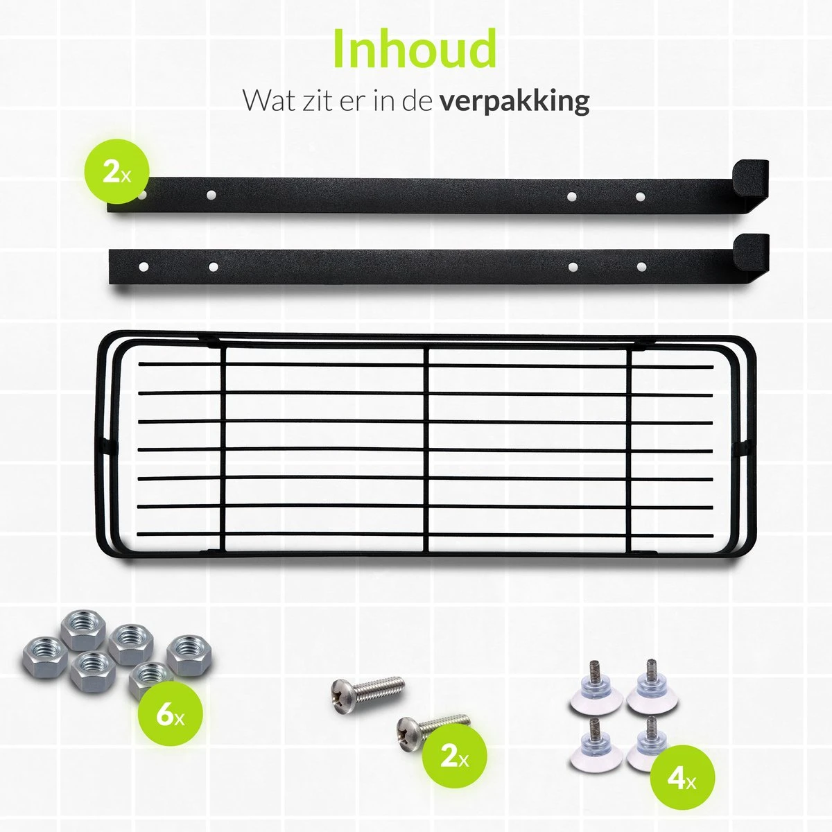 Doucherek Aan Douchewand - Zwart - Doucherekje Hangend - Zonder Boren 6 Doucherek Aan Douchewand - Zwart - Doucherekje Hangend - Zonder Boren - Afbeelding 6