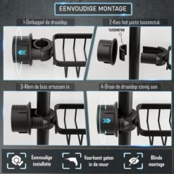 Nolad® - Doucherek Hangend - Doucherek Zonder Boren - Keukenrek - Gootsteen Organizer - Badkamer Accessoires - Zwart 14 Nolad® - Doucherek Hangend - Doucherek Zonder Boren - Keukenrek - Gootsteen Organizer - Badkamer Accessoires - Zwart -Merkloos Verkoop 1200x1200 1626