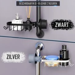 Nolad® - Doucherek Hangend - Doucherek Zonder Boren - Keukenrek - Gootsteen Organizer - Badkamer Accessoires - Zwart 15 Nolad® - Doucherek Hangend - Doucherek Zonder Boren - Keukenrek - Gootsteen Organizer - Badkamer Accessoires - Zwart -Merkloos Verkoop 1200x1200 1627