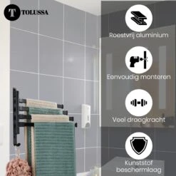 Tolussa Handdoekrek Badkamer Zwart - 38 CM - Handdoekhouder Zwart - Handdoekenrek Badkamer - Draaibaar 17 Tolussa Handdoekrek Badkamer Zwart - 38 CM - Handdoekhouder Zwart - Handdoekenrek Badkamer - Draaibaar -Merkloos Verkoop 1200x1200 164