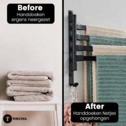 Tolussa Handdoekrek Badkamer Zwart - 38 CM - Handdoekhouder Zwart - Handdoekenrek Badkamer - Draaibaar 18 Tolussa Handdoekrek Badkamer Zwart - 38 CM - Handdoekhouder Zwart - Handdoekenrek Badkamer - Draaibaar -Merkloos Verkoop 1200x1200 165