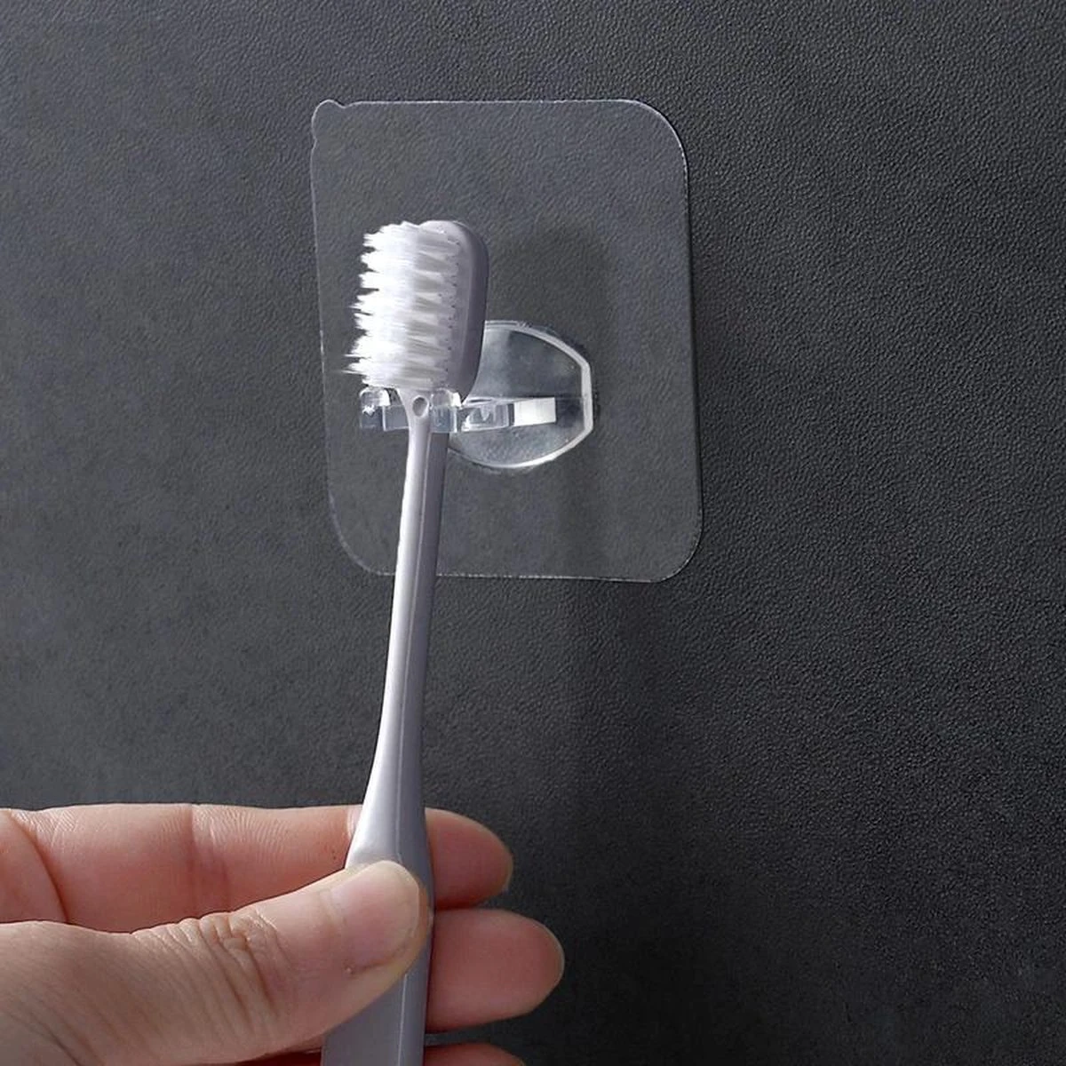 Zelfklevende Tandenborstel Houder - Muurhouder Voor Tandenborstel - Transparant 2 Zelfklevende Tandenborstel Houder - Muurhouder Voor Tandenborstel - Transparant - Afbeelding 2