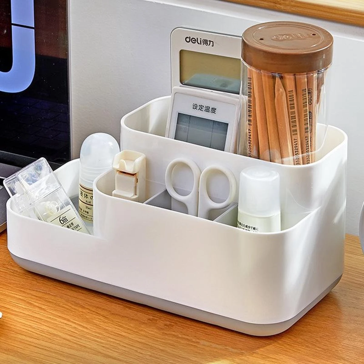 Tandenborstelhouder Badkamer – Elektrische Tandenborstel Houder - Tandenborstel - Make Up Organizer - Desk Organizer - Bureau Organizer - Opbergbox - Wit 2 Tandenborstelhouder Badkamer – Elektrische Tandenborstel Houder - Tandenborstel - Make Up Organizer - Desk Organizer - Bureau Organizer - Opbergbox - Wit - Afbeelding 2