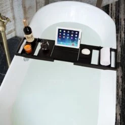 ACAZA Badrekje - Uitschuifbare Bamboe Bad Brug (Min 75 Cm - Max 109cm) - Verstelbare Plank Voor In Bad Met Tablet Houder - Zwart 11 ACAZA Badrekje - Uitschuifbare Bamboe Bad Brug (Min 75 Cm - Max 109cm) - Verstelbare Plank Voor In Bad Met Tablet Houder - Zwart -Merkloos Verkoop 1200x1200 1740
