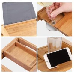 LifeGoods Badplank - Uitschuifbaar - Voor In Bad - 74.5 Tot 108.5 Cm - Met Houder - Hout -Merkloos Verkoop 1200x1200 1745