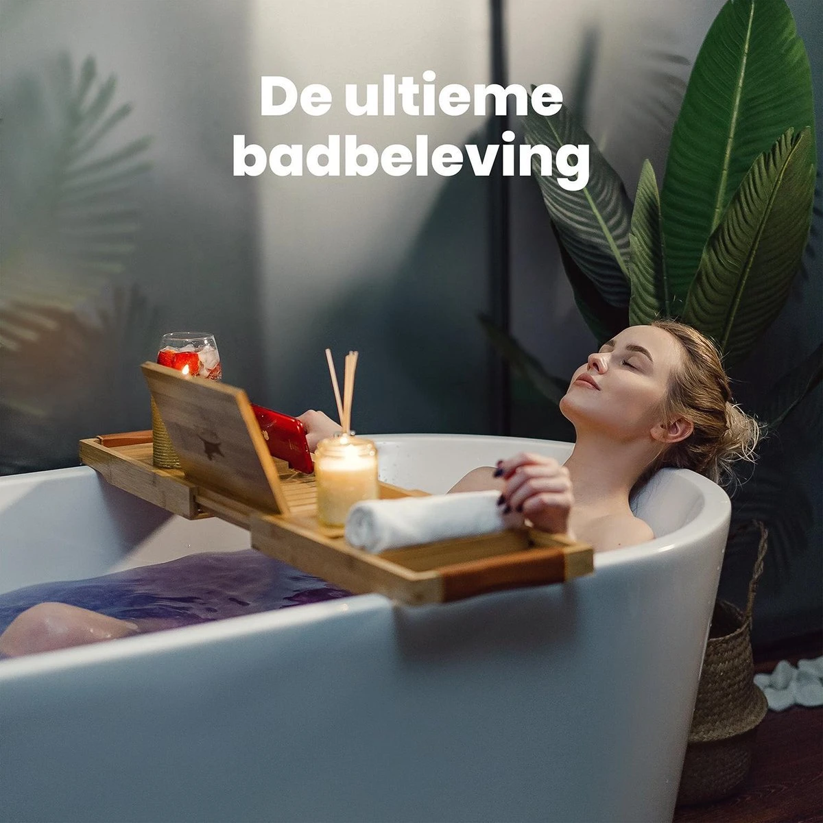RelaxTub® Badplank - Badplank Voor In Bad - Badrek - Verstelbaar - Anti Slip - Badplank Bamboe - Badplank Hout - Badrekje Inclusief Boekenhouder, Tablethouder & Spiegel 6 RelaxTub® Badplank - Badplank Voor In Bad - Badrek - Verstelbaar - Anti Slip - Badplank Bamboe - Badplank Hout - Badrekje Inclusief Boekenhouder, Tablethouder & Spiegel - Afbeelding 6