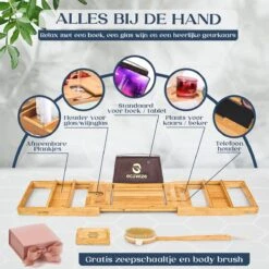 Ecowize Luxe Bamboe Badplank Voor In Bad Met Tablethouder - 100% Natuurlijk Bamboe Badrek Met Boekenhouder - Bad Plank Hout Met Nonslip Grips - Badrekje Voor Bad - Badplankje Uitschuifbaar (75cm Tot 110cm) Met Extra Zeepbakje En Body Brush -Merkloos Verkoop 1200x1200 1765