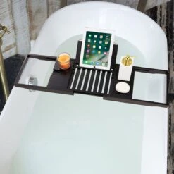 ACAZA Badrekje - Uitschuifbare Bamboe Bad Brug (Min 70 Cm - Max 105cm) - Verstelbare Plank Voor In Bad Met Tablet Houder - Zwart 8 ACAZA Badrekje - Uitschuifbare Bamboe Bad Brug (Min 70 Cm - Max 105cm) - Verstelbare Plank Voor In Bad Met Tablet Houder - Zwart -Merkloos Verkoop 1200x1200 1777