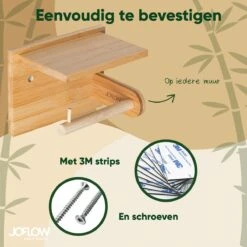 JoFlow® Toiletrolhouder Met Plankje | Wc Rolhouder Staand | Bamboe Badkamer Accessoires | Montage Met Schroeven En/of 3M Plakstrips 13 JoFlow® Toiletrolhouder Met Plankje | Wc Rolhouder Staand | Bamboe Badkamer Accessoires | Montage Met Schroeven En/of 3M Plakstrips -Merkloos Verkoop 1200x1200 179