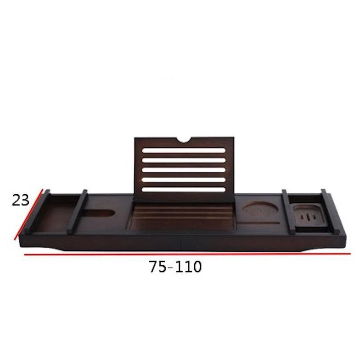 Merkloos Decopatent® Badplank - Uitschuifbaar 75 -> 110 Cm - Verstelbaar Bamboe Badrekje Voor In Bad - Boekenhouder - Tablethouder - Bruin 3 Merkloos Decopatent® Badplank - Uitschuifbaar 75 -> 110 Cm - Verstelbaar Bamboe Badrekje Voor In Bad - Boekenhouder - Tablethouder - Bruin - Afbeelding 3