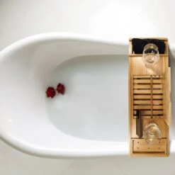 Regno Badplank Voor In Bad - Met Badkussen - Uitschuifbaar En Waterbestendig Badrek - IPad En Glashouder -Merkloos Verkoop 1200x1200 1794