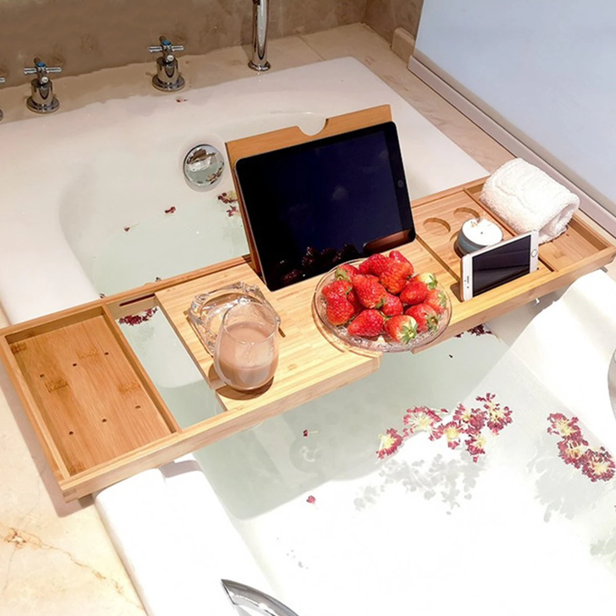 Sleepydays Luxe Badplank – Badplank Voor In Bad – Badrek - Uitschuifbaar - 75-100 Cm 5 Sleepydays Luxe Badplank – Badplank Voor In Bad – Badrek - Uitschuifbaar - 75-100 Cm - Afbeelding 5