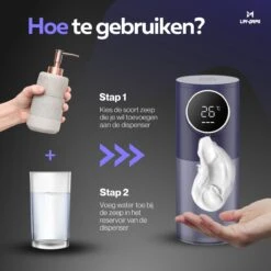 Lavrai - Automatische Zeepdispenser - Zeeppompje - Met LCD Scherm - Opldaadbaar - En Infrarood Sensor -Merkloos Verkoop 1200x1200 1889
