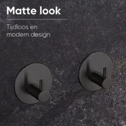 Merkloos Handdoekhaakjes Set Zelfklevend Handdoekhouders Voor Badkamer En Keuken - 4 Stuks - RVS Mat Zwart -Merkloos Verkoop 1200x1200 1972