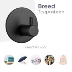 Merkloos Handdoekhaakjes Set Zelfklevend Handdoekhouders Voor Badkamer En Keuken - 4 Stuks - RVS Mat Zwart -Merkloos Verkoop 1200x1200 1974