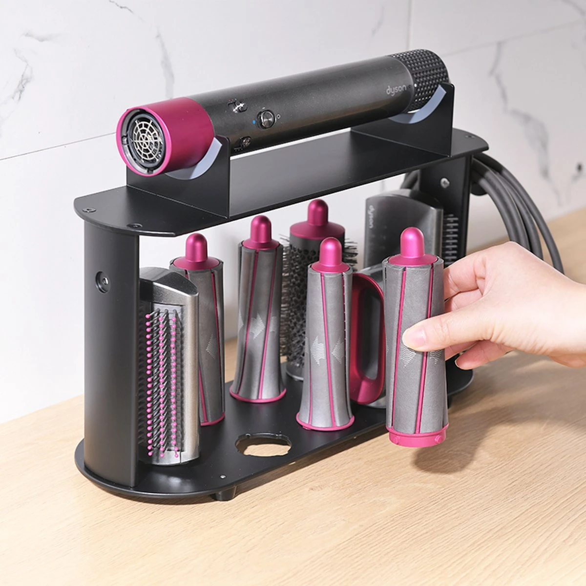 Houder Voor Dyson Airwrap (lange Versie) - Geschikt Voor 8 Accessoires - Passend Voor Dyson Airwrap Complete Long Multistyler - Zwart 6 Houder Voor Dyson Airwrap (lange Versie) - Geschikt Voor 8 Accessoires - Passend Voor Dyson Airwrap Complete Long Multistyler - Zwart - Afbeelding 6