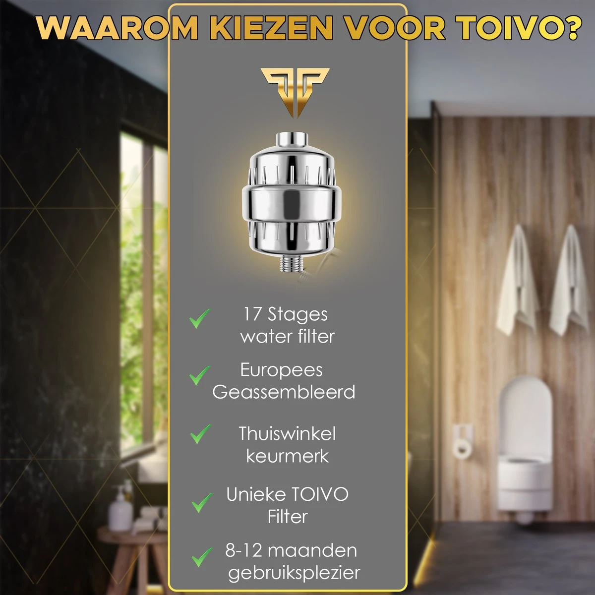 Toivo Douchefilter 17 Stages - Zilver - Incl. Montagetape En Rubberen Ringen - Waterfilter Voor Douchekop - Shower Filter - Waterfilter - Kraanfilter 3 Toivo Douchefilter 17 Stages - Zilver - Incl. Montagetape En Rubberen Ringen - Waterfilter Voor Douchekop - Shower Filter - Waterfilter - Kraanfilter - Afbeelding 3