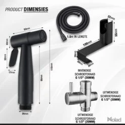 Nolad® Bidet Handdouche - Douchekoppen - Bidet - Handdouche - Zwart -Merkloos Verkoop 1200x1200 2122