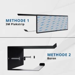Westerhof Premium Wc Rolhouder Zwart Zonder Boren - Met Plankje - 3M Plakstrip En Schroef Set 10 Westerhof Premium Wc Rolhouder Zwart Zonder Boren - Met Plankje - 3M Plakstrip En Schroef Set -Merkloos Verkoop 1200x1200 221