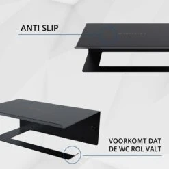 Westerhof Premium Wc Rolhouder Zwart Zonder Boren - Met Plankje - 3M Plakstrip En Schroef Set 11 Westerhof Premium Wc Rolhouder Zwart Zonder Boren - Met Plankje - 3M Plakstrip En Schroef Set -Merkloos Verkoop 1200x1200 222