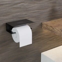 Westerhof Premium Wc Rolhouder Zwart Zonder Boren - Met Plankje - 3M Plakstrip En Schroef Set 13 Westerhof Premium Wc Rolhouder Zwart Zonder Boren - Met Plankje - 3M Plakstrip En Schroef Set -Merkloos Verkoop 1200x1200 224