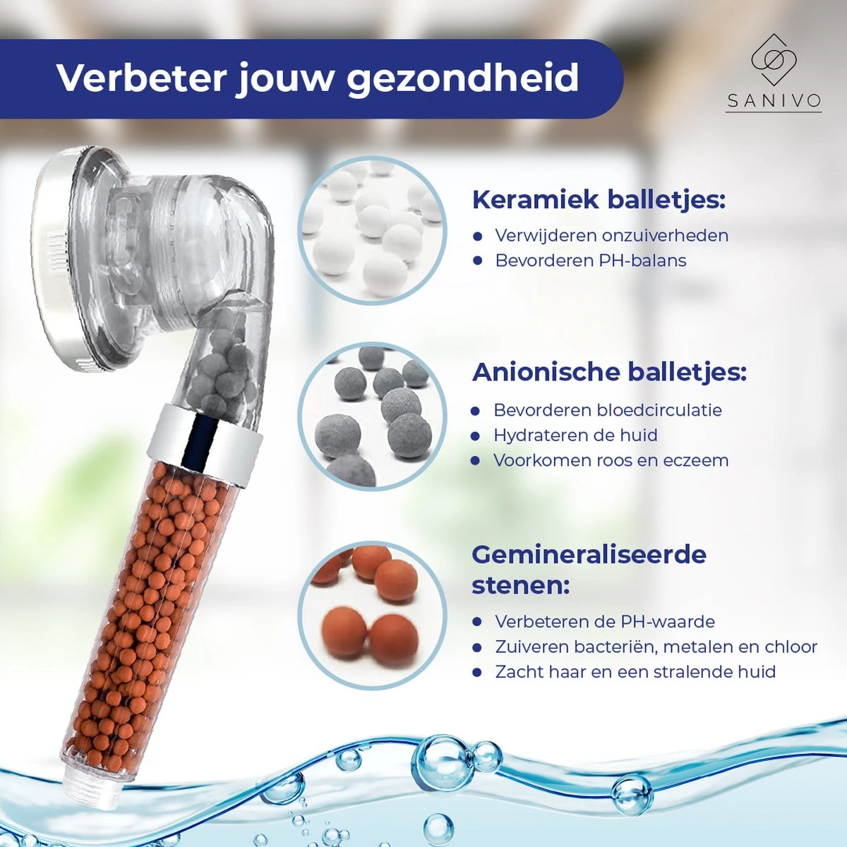Waterbesparende Douchekop Met Mineraalstenen Ionische Douchekop – Douchefilter - Waterfilter - Handdouche - Hogedruk Douchekop – Transparant 5 Waterbesparende Douchekop Met Mineraalstenen Ionische Douchekop – Douchefilter - Waterfilter - Handdouche - Hogedruk Douchekop – Transparant - Afbeelding 5