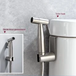 Merkloos Bidet Handdoucheset Uit Geborsteld RVS - Shattaf - Met Slang, T-stuk & Wandhouder 8 Merkloos Bidet Handdoucheset Uit Geborsteld RVS - Shattaf - Met Slang, T-stuk & Wandhouder -Merkloos Verkoop 1200x1200 2255