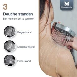 MaatWorkz - Waterbesparende Douchekop + Douchetimer - Handdouche - Hoge Druk - Luxe Design - Regendouche - ø 13 CM - 3 Standen - Chrome 12 MaatWorkz - Waterbesparende Douchekop + Douchetimer - Handdouche - Hoge Druk - Luxe Design - Regendouche - ø 13 CM - 3 Standen - Chrome -Merkloos Verkoop 1200x1200 2287