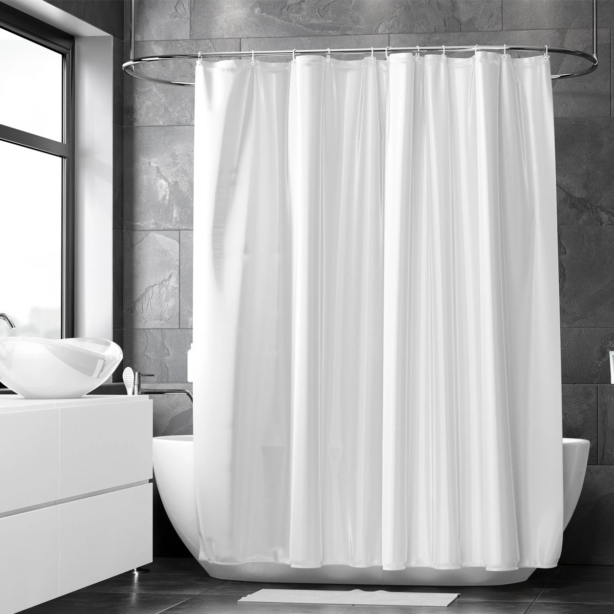 Loti Living Douchegordijn Anti Schimmel – Wit - Inclusief Ringen – Waterdicht - Polyester - Douchegordijn 180x200 Cm 1 Loti Living Douchegordijn Anti Schimmel – Wit - Inclusief Ringen – Waterdicht - Polyester - Douchegordijn 180x200 Cm