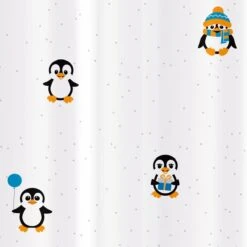 FUNNY PENGUINS - Waterdicht Douchegordijn - Met GRATIS 12 Ringen - Anti-Schimmel Badkamer Gordijn - Wasbaar - 100% Polyester - Pinguins Design - 180X180 CM -Merkloos Verkoop 1200x1200 2351