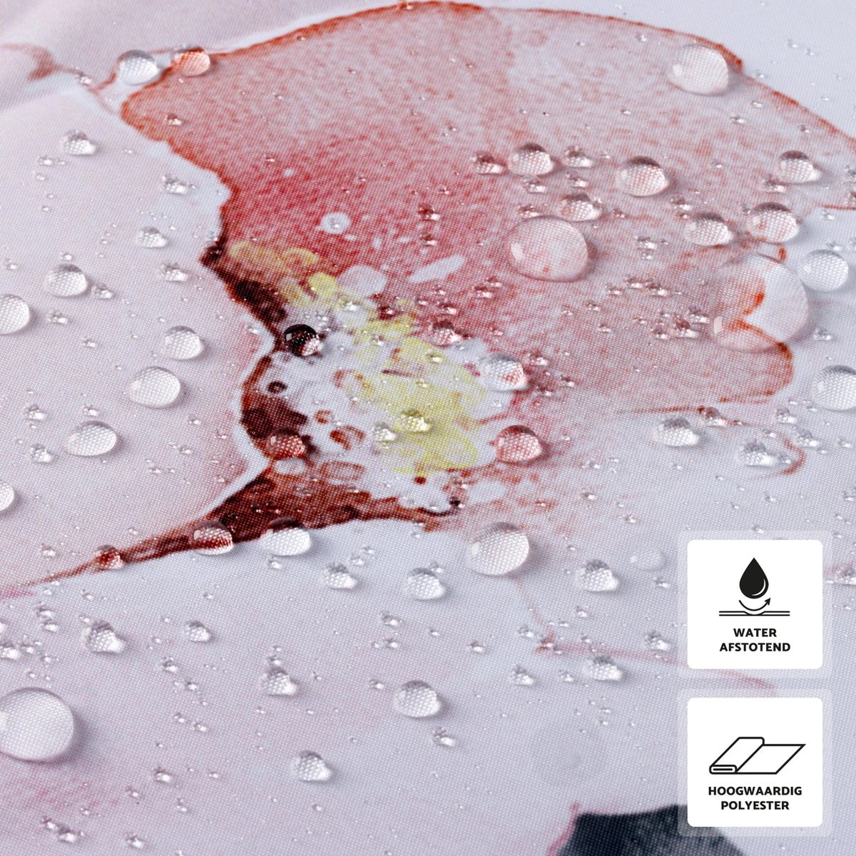 RX Goods Gekleurde Natuur Bloemen Douchegordijn - 180x180cm - Incl. 12 Ringen - Waterafstotend – Polyester 2 RX Goods Gekleurde Natuur Bloemen Douchegordijn - 180x180cm - Incl. 12 Ringen - Waterafstotend – Polyester - Afbeelding 2