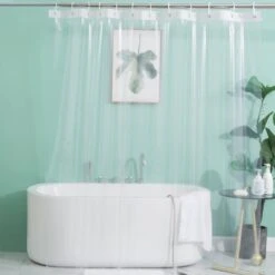 3BMT Douchegordijn Met Ringen - Transparant - 180 X 200 Cm