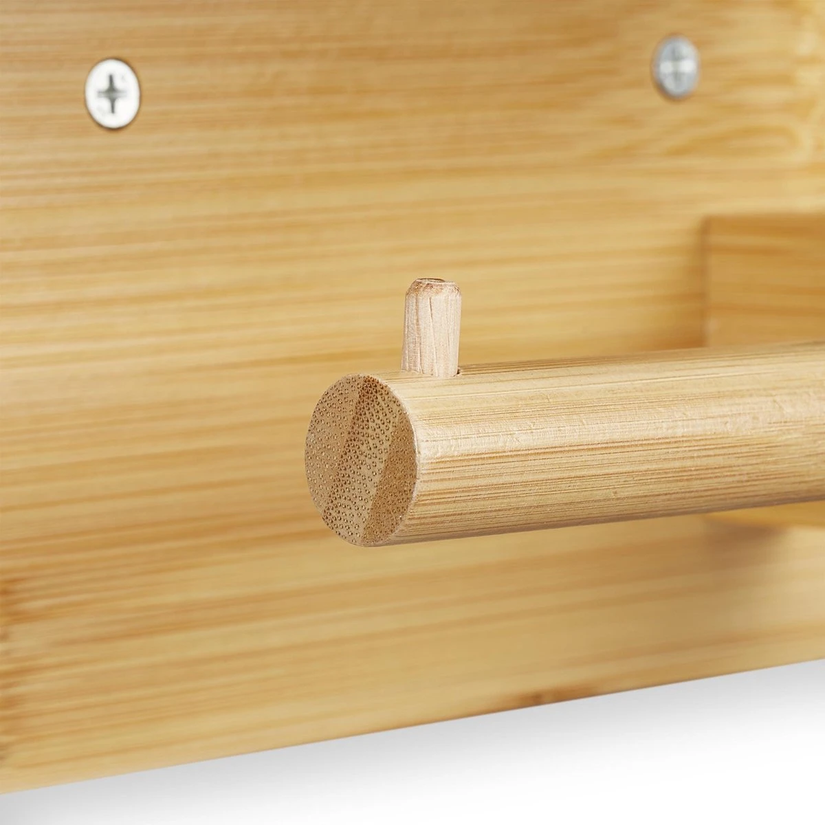 Relaxdays Toiletrolhouder Met Plankje - Wc-rolhouder Bamboe - Rolhouder Toilet - Hout 7 Relaxdays Toiletrolhouder Met Plankje - Wc-rolhouder Bamboe - Rolhouder Toilet - Hout - Afbeelding 7