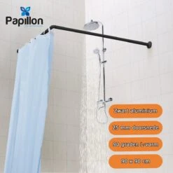 Papillon Douchegordijnstang - 90x90 Cm - Aluminium - Zwart 6 Papillon Douchegordijnstang - 90x90 Cm - Aluminium - Zwart -Merkloos Verkoop 1200x1200 2427