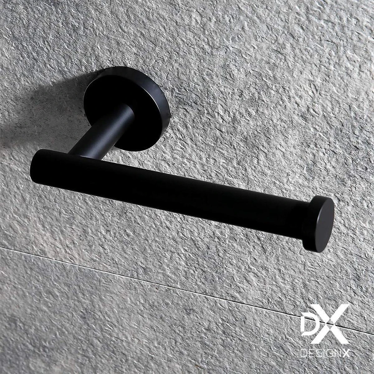 DesignX Toiletrolhouder Zwart - WC Rolhouder - Matte - Papier - Houder - Incl. Schroeven 2 DesignX Toiletrolhouder Zwart - WC Rolhouder - Matte - Papier - Houder - Incl. Schroeven - Afbeelding 2