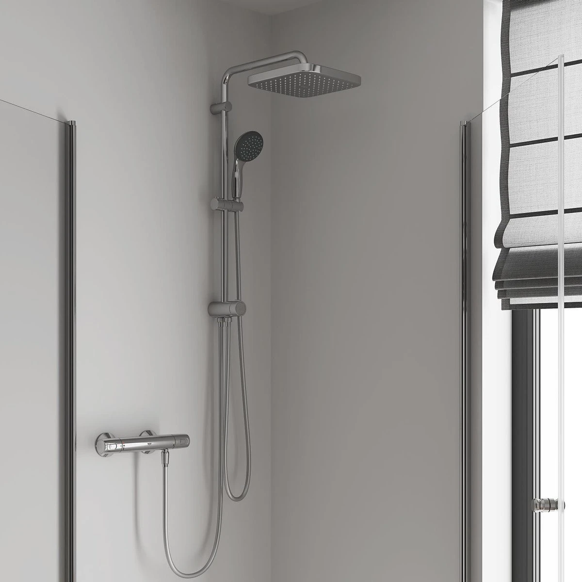 GROHE QuickFix Vitalio Start 250 Regendouche - □ 25 Cm - Vierkant - Zonder Kraan - Chroom 4 GROHE QuickFix Vitalio Start 250 Regendouche - □ 25 Cm - Vierkant - Zonder Kraan - Chroom - Afbeelding 4